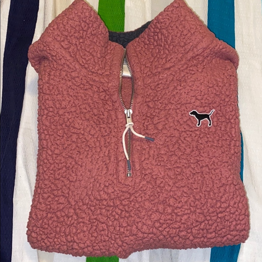 Pink Fuzzy Quarter Zip